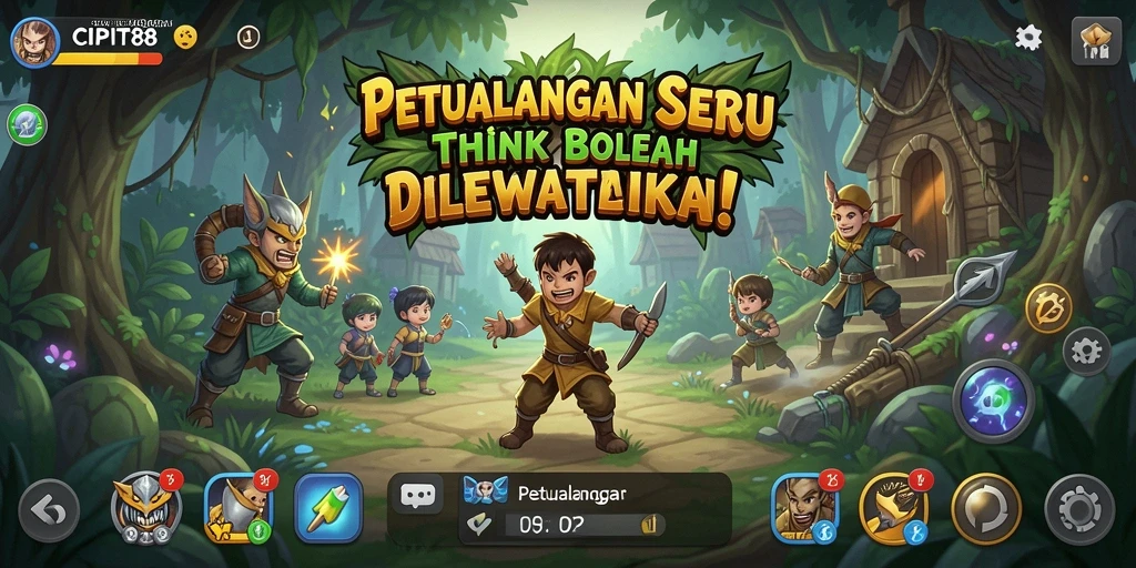 Tampilan antarmuka game Petualangan yang menawan dan interaktif.