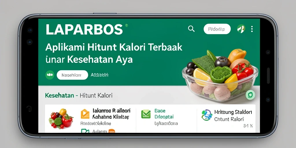 Antarmuka aplikasi LAPARBOS dengan fitur menghitung kalori.