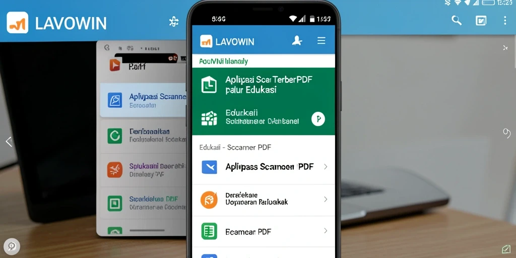 Tampilan antarmuka LAVOWIN yang sederhana dan efisien untuk Scanner PDF.