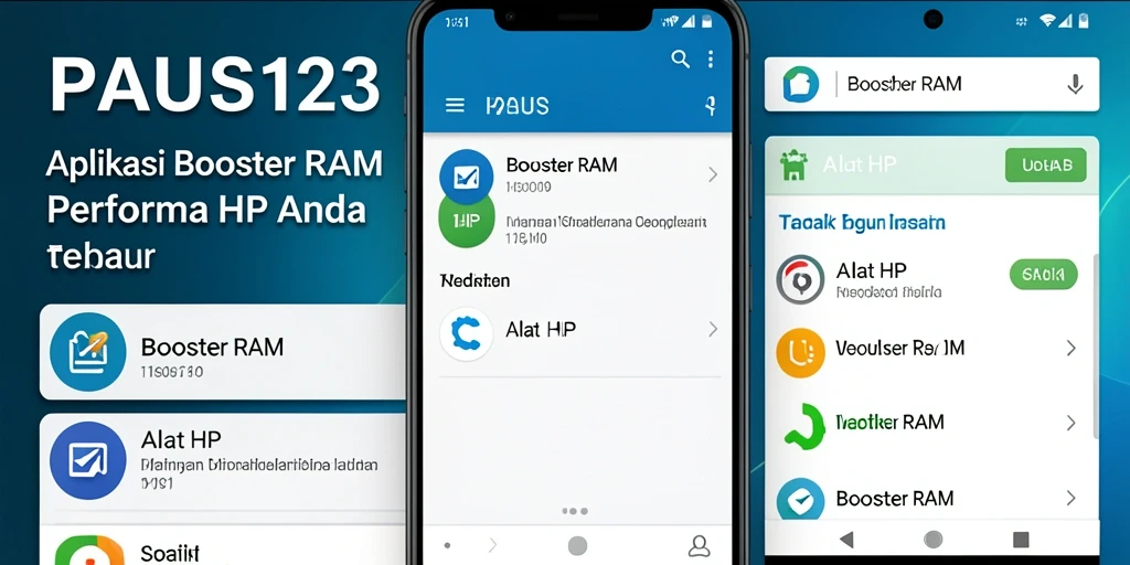 Tampilan antarmuka utama PAUS123 dengan fitur pengoptimalan RAM.