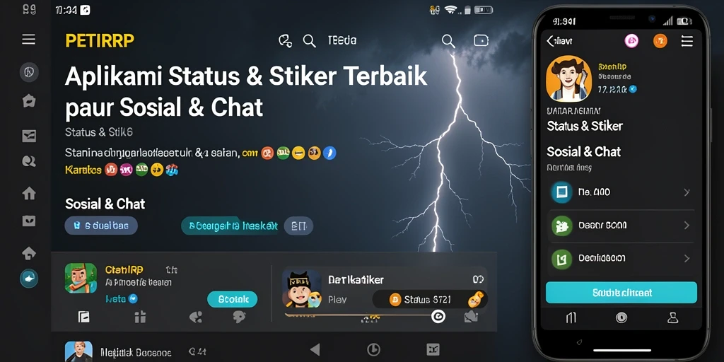 Tampilan utama PETIRRP dengan pilihan stiker menarik.
