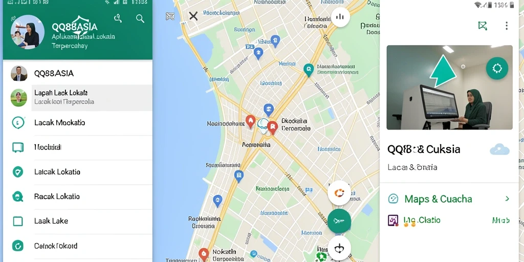 Antarmuka pengguna aplikasi Lacak Lokasi QQ88ASIA yang intuitif.