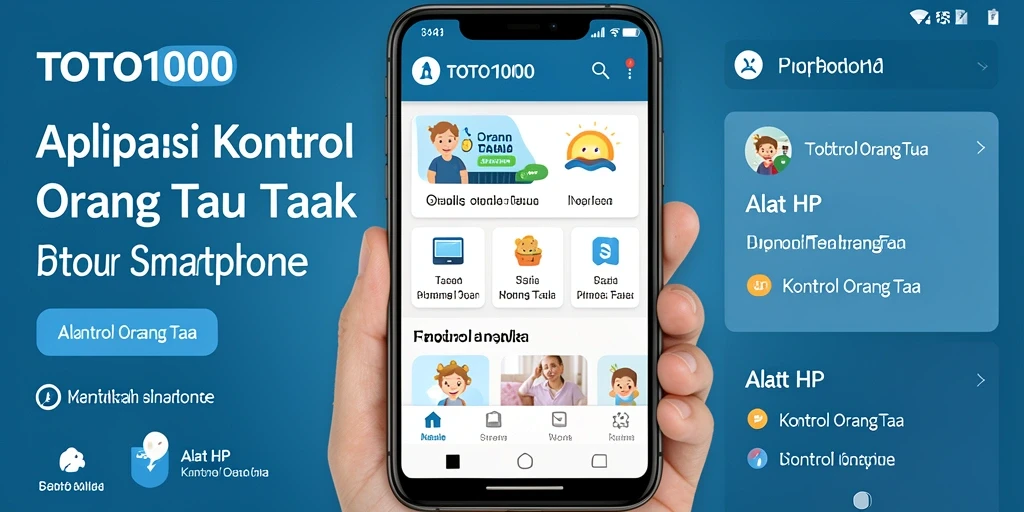 Tampilan antarmuka aplikasi TOTO1000 yang intuitif untuk kontrol orang tua.
