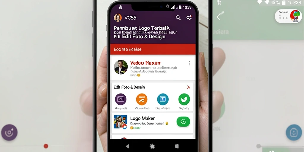 Tangkapan layar VC55 menampilkan fitur intuitif untuk membuat logo.