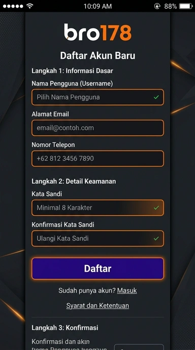 Cara Mudah Registrasi Akun bro178 untuk Pemain Android